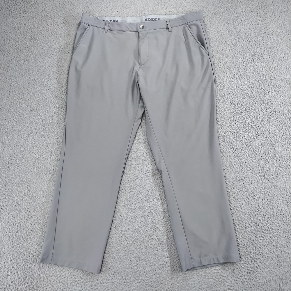 Adidas Golf Pants Mens 40x30 Gray Stretch Performance Khakis Pockets DQ2215